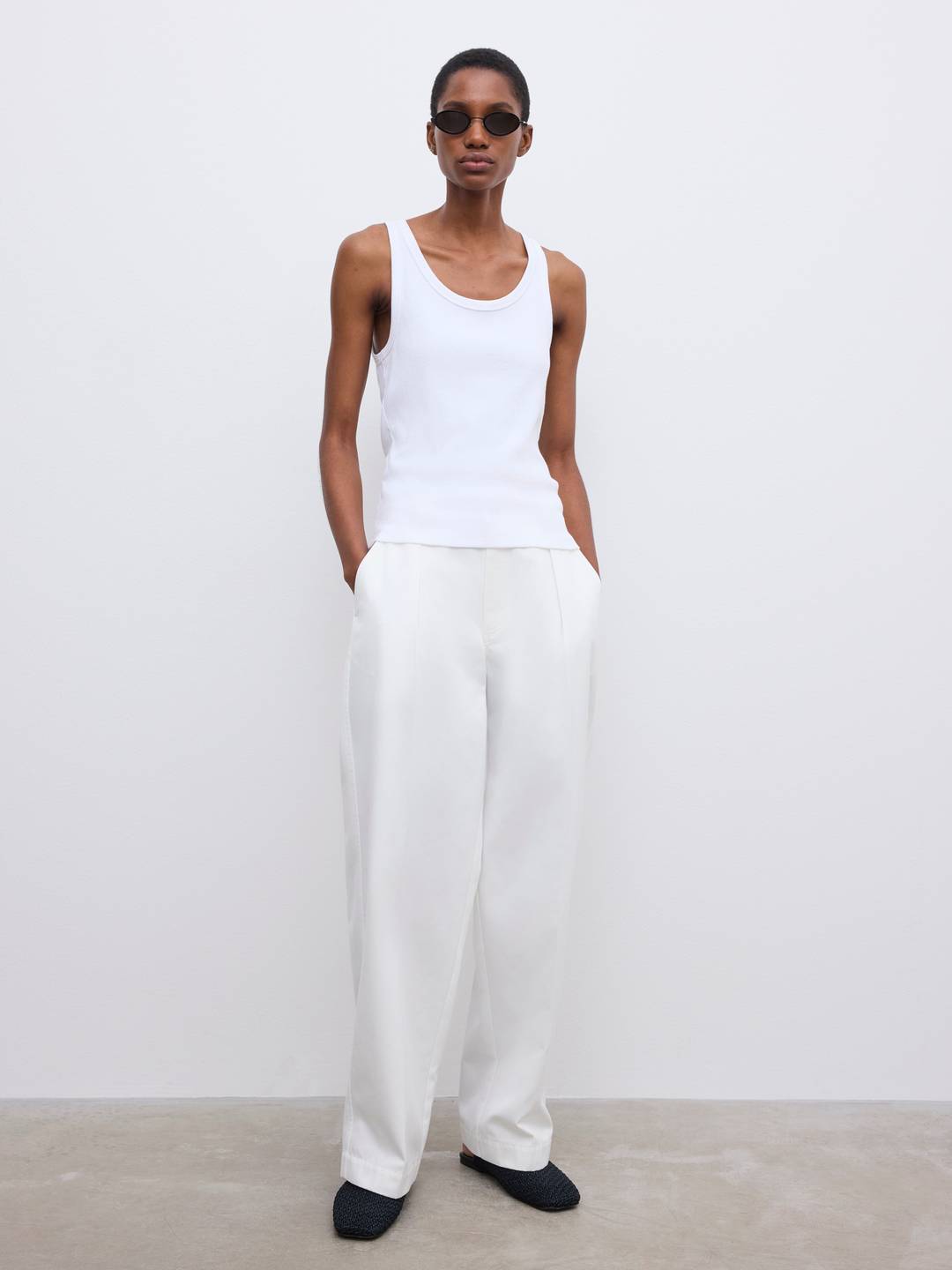 ロンハーマン　Bare Rib Tank Top タンクトップ　ホワイト　XS ロンハーマン Bare Rib Tank Top タンクトップ ホワイト XS