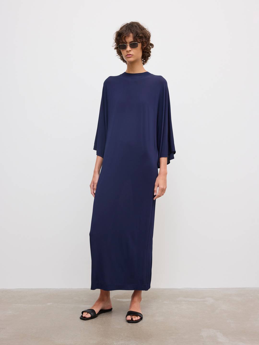 House of Dagmar Jersey Kimono Maxi dress - Navy Blue