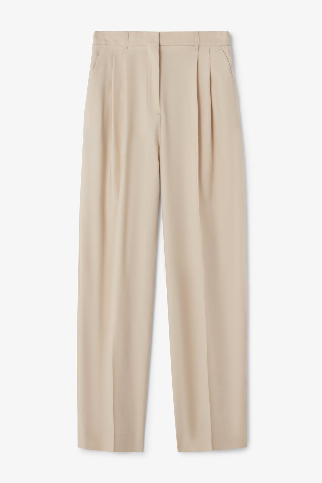 Beige Tailored Trousers
