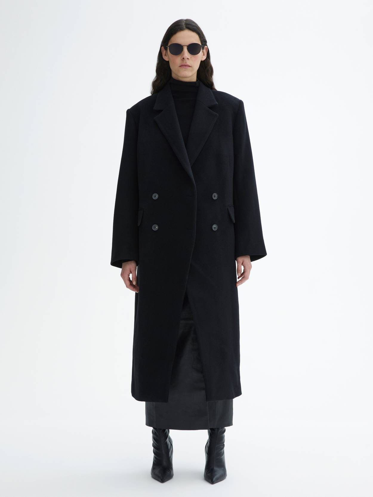 Shop - House of Dagmar Double breasted coat black - Official ...