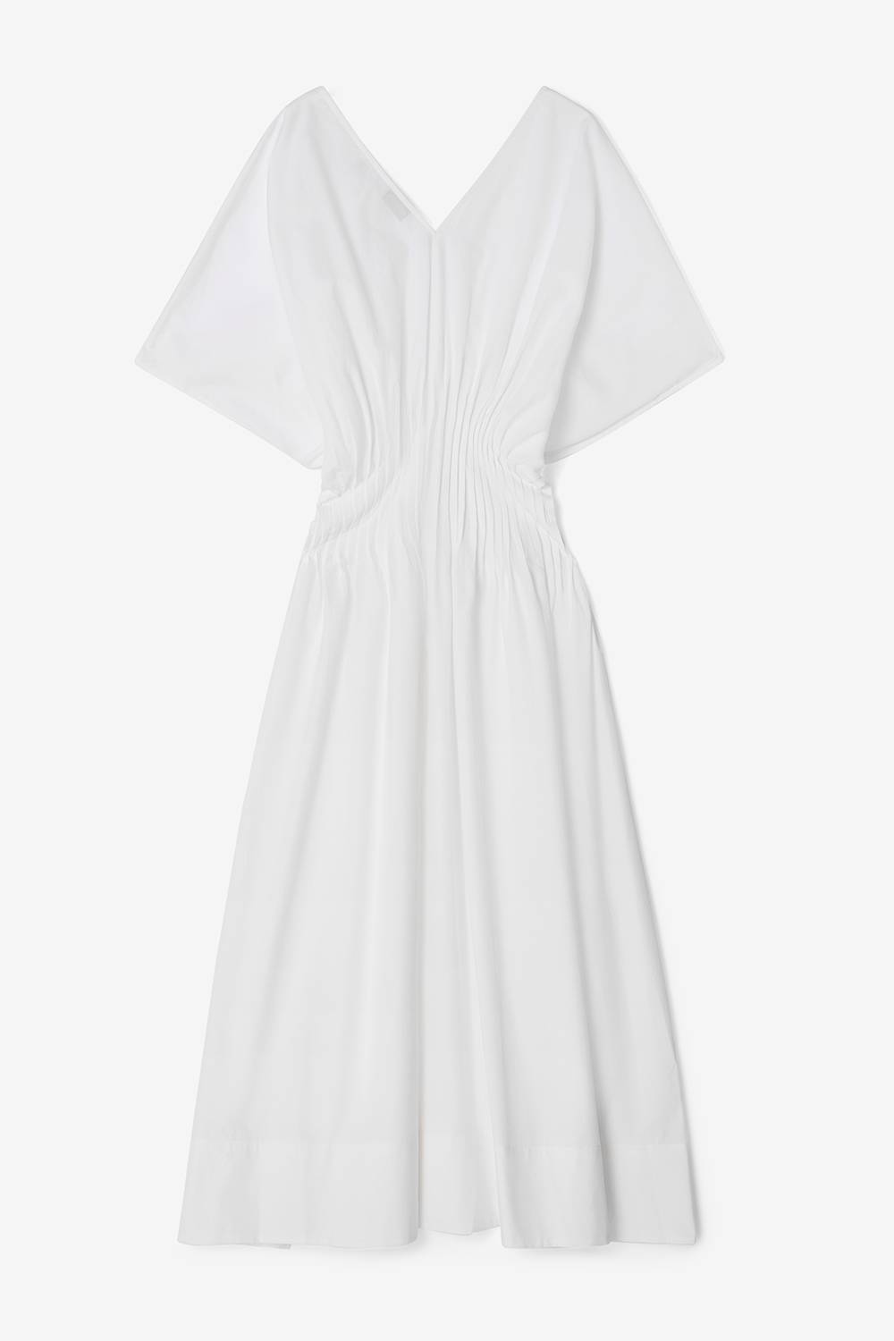 Poplin v-neck dress