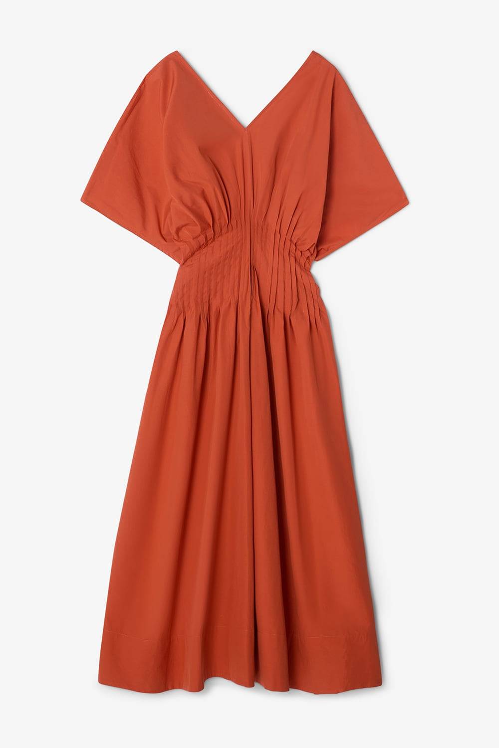 Poplin v-neck dress