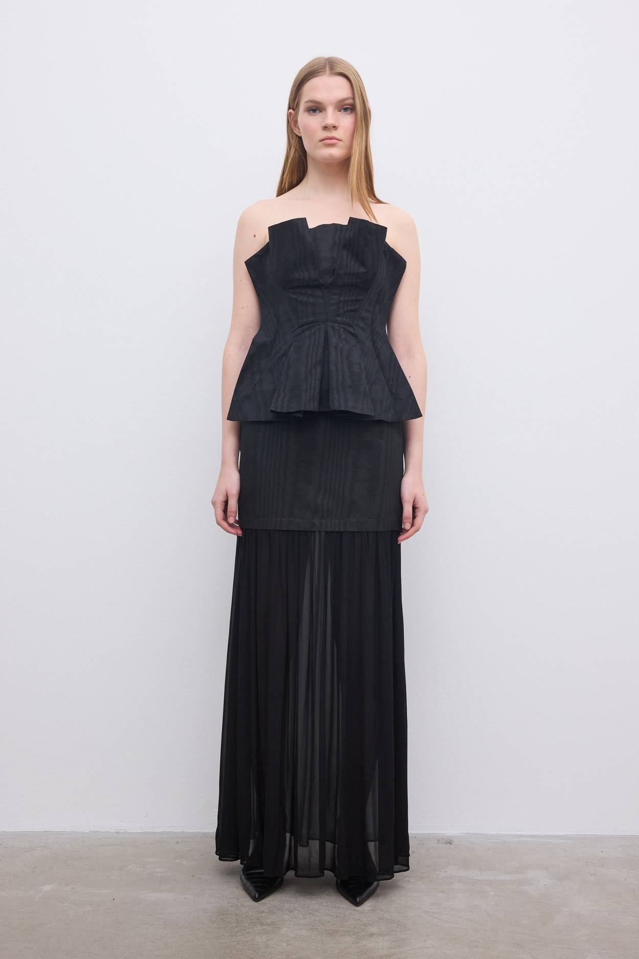 Jacquard pleated top