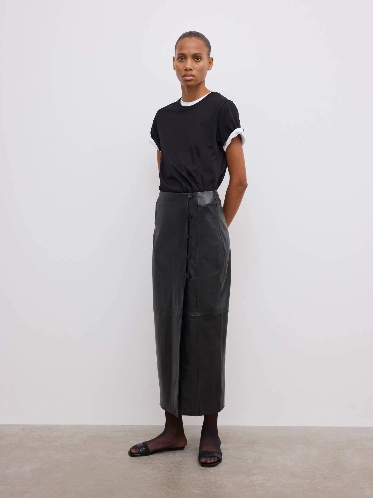 Leather Wrap Skirt