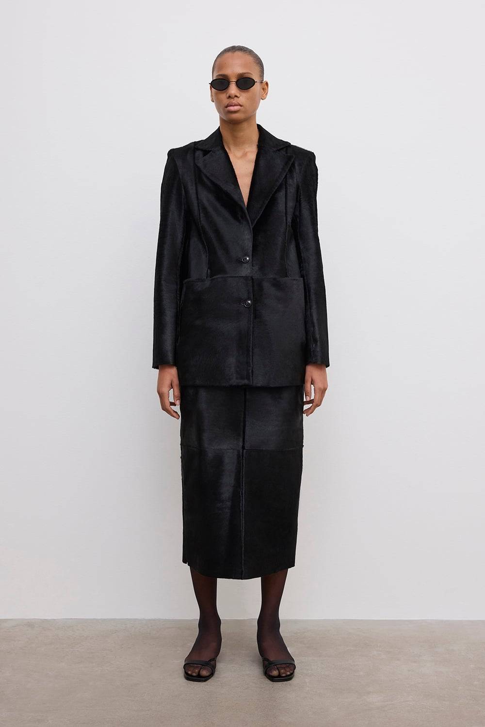 Pony Leather Blazer