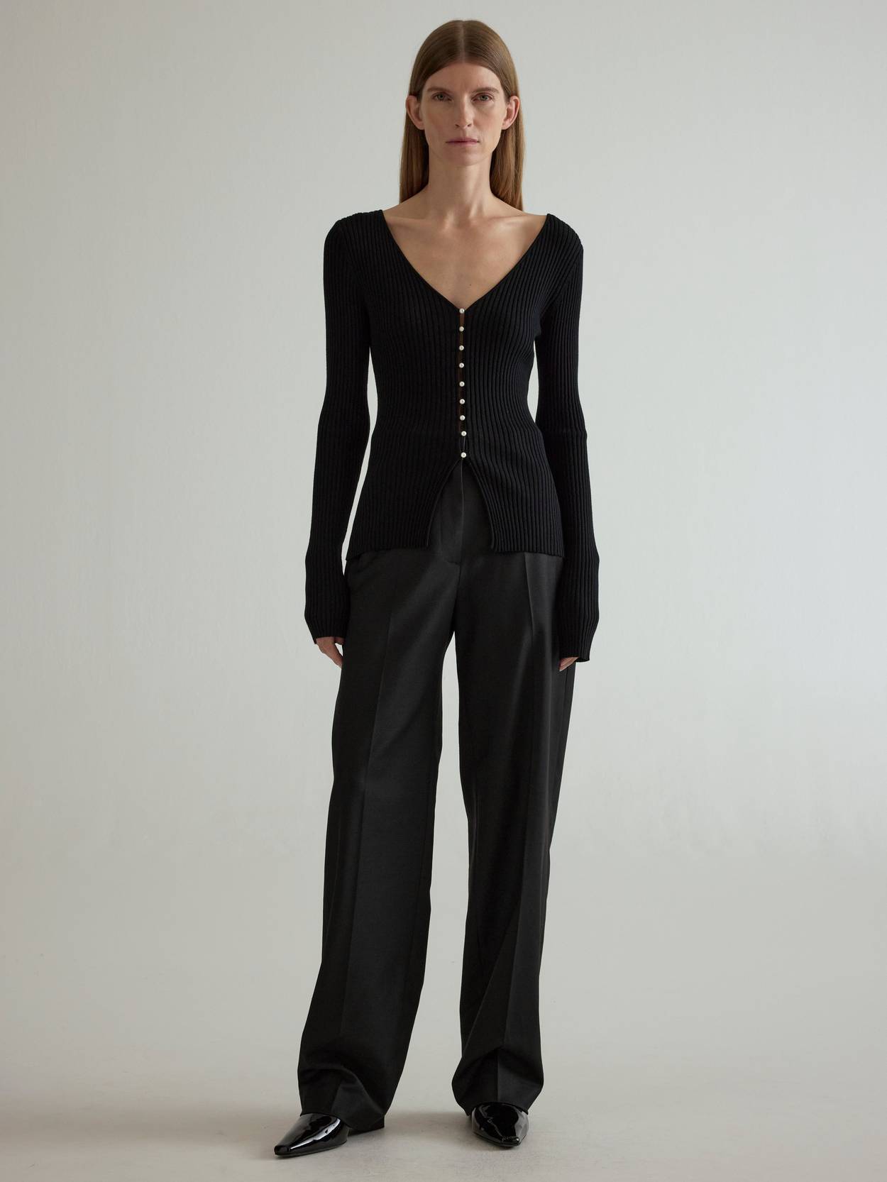 Ribbed pearl top