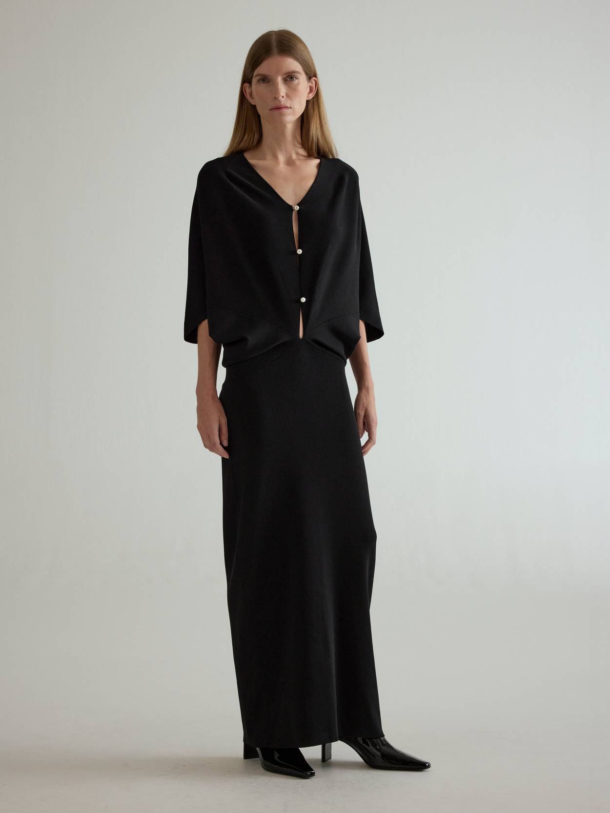 Draped pearl dress