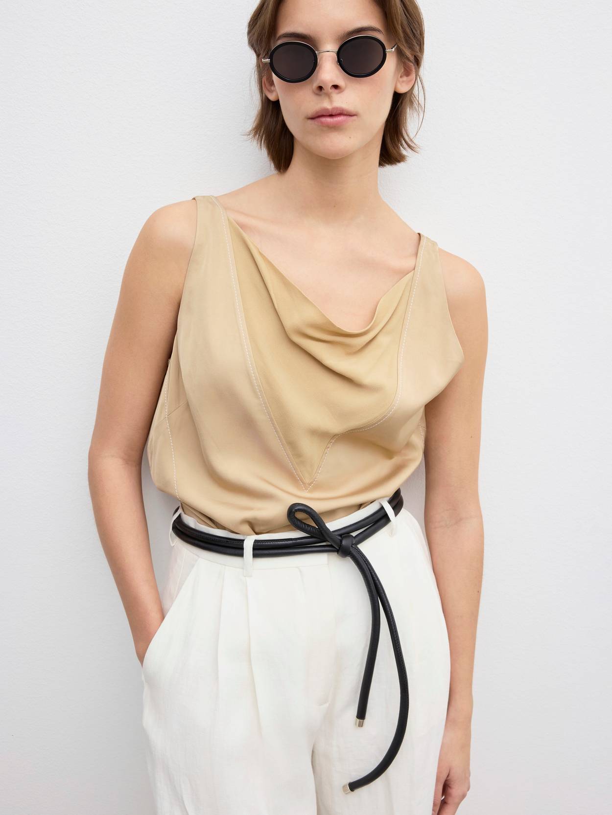 Sheer v-neck top