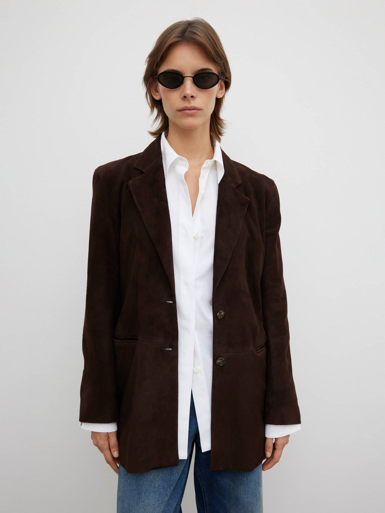 Slim suede blazer