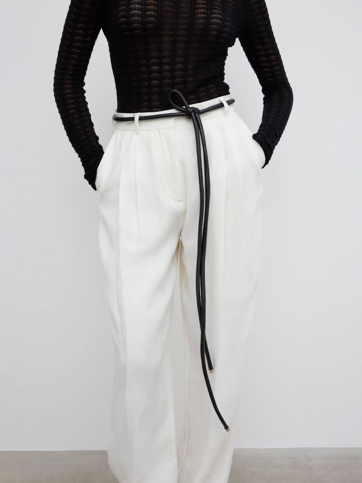 Rope leather belt