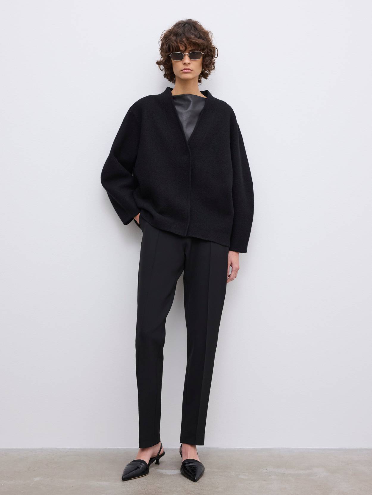 Long wool cardigan