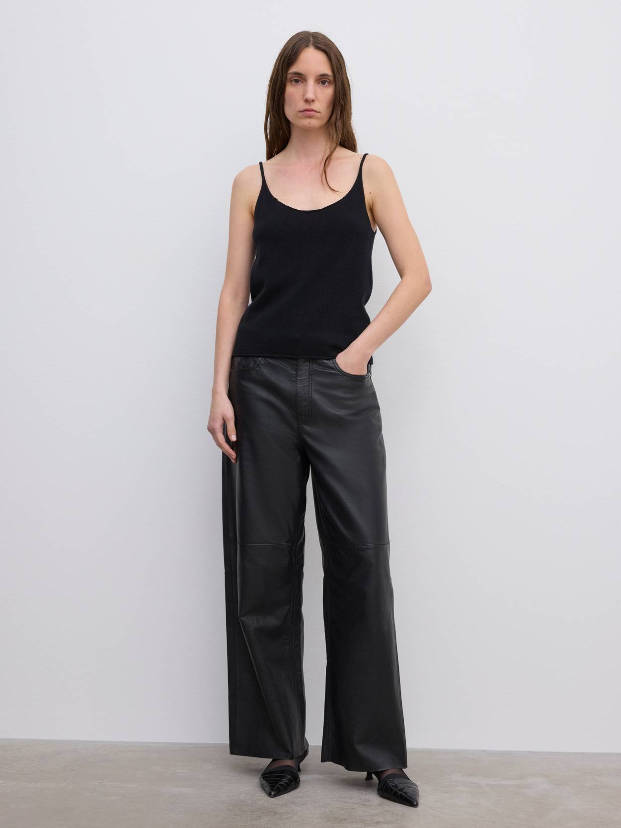 Knitted Strap Top Cashmere blend