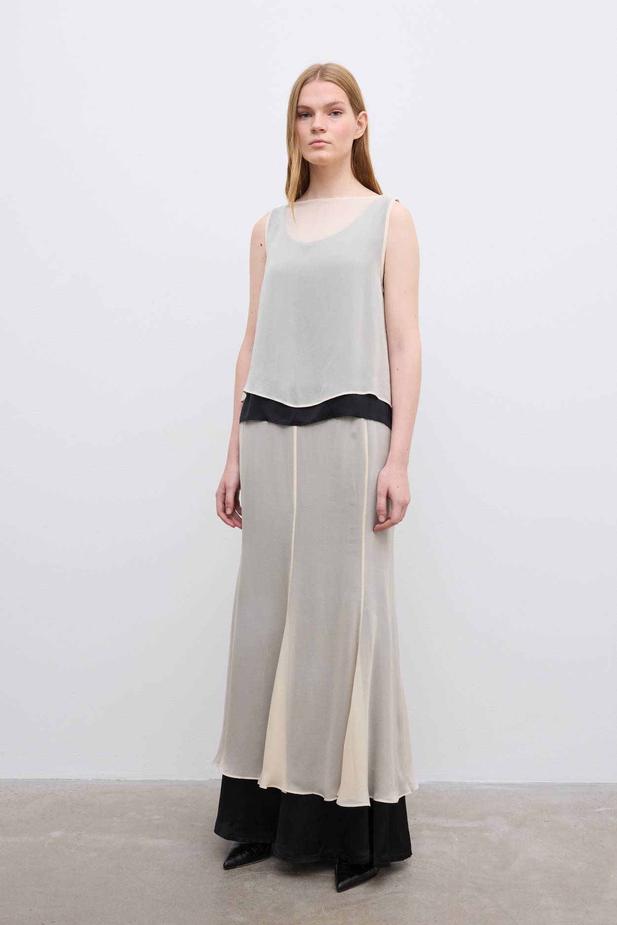 Contrast Chiffon Top