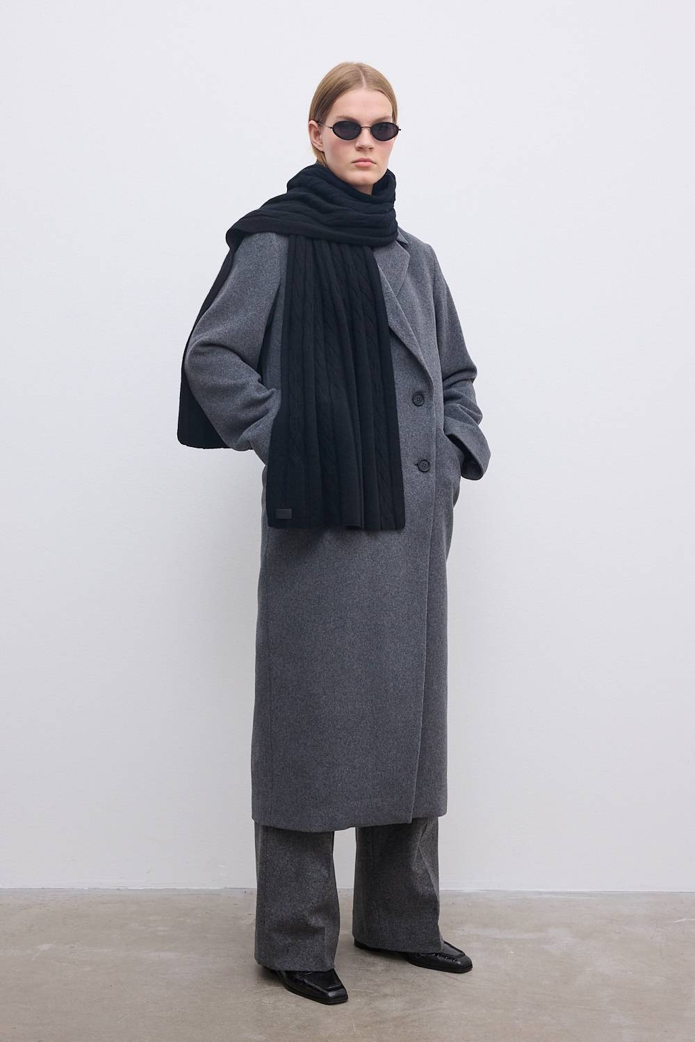 Cashmere blend Faded Cable Scarf