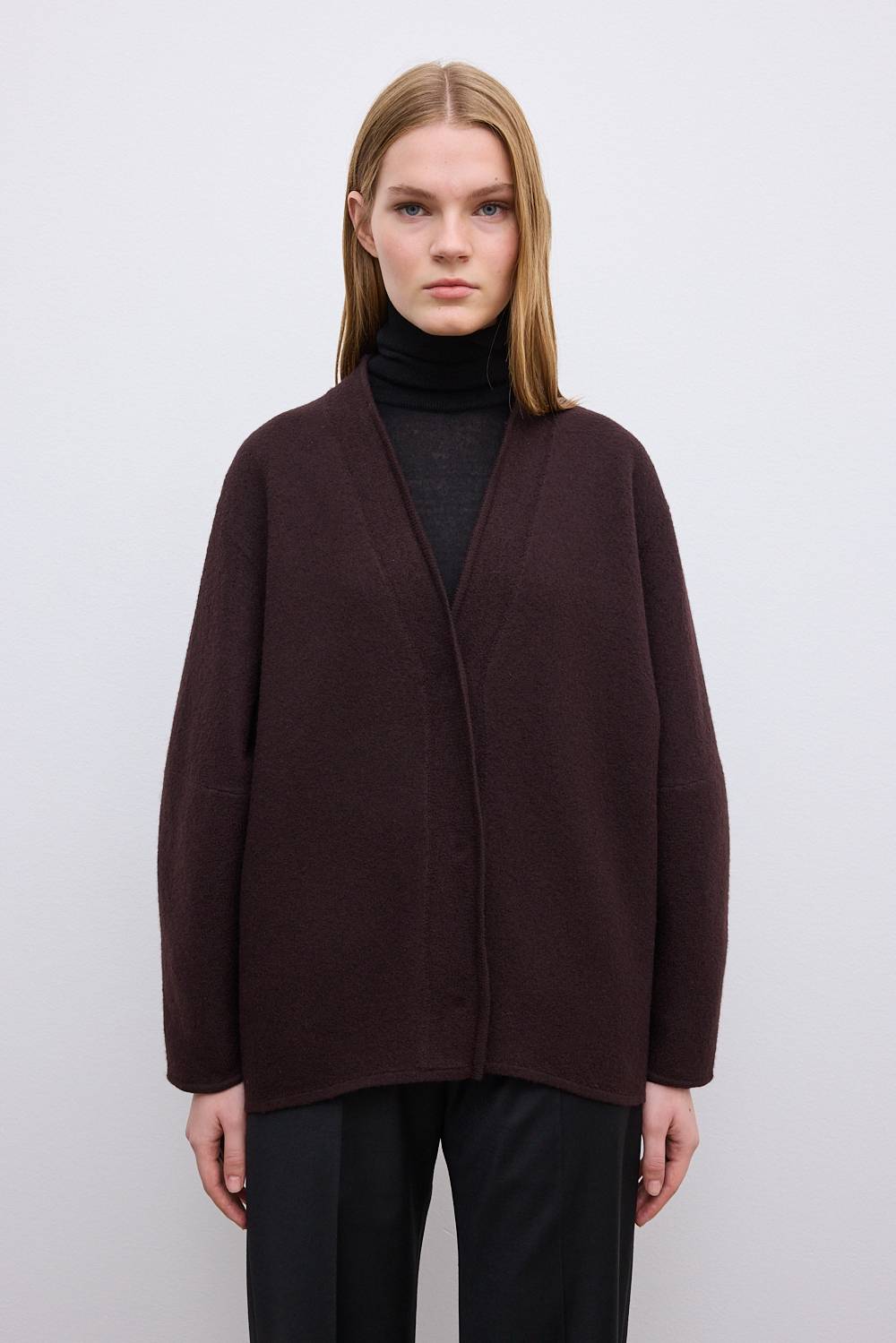 Long wool cardigan