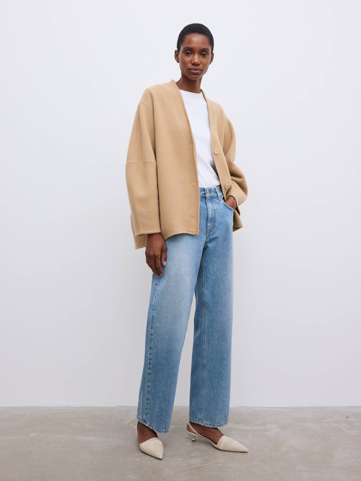 Long wool cardigan