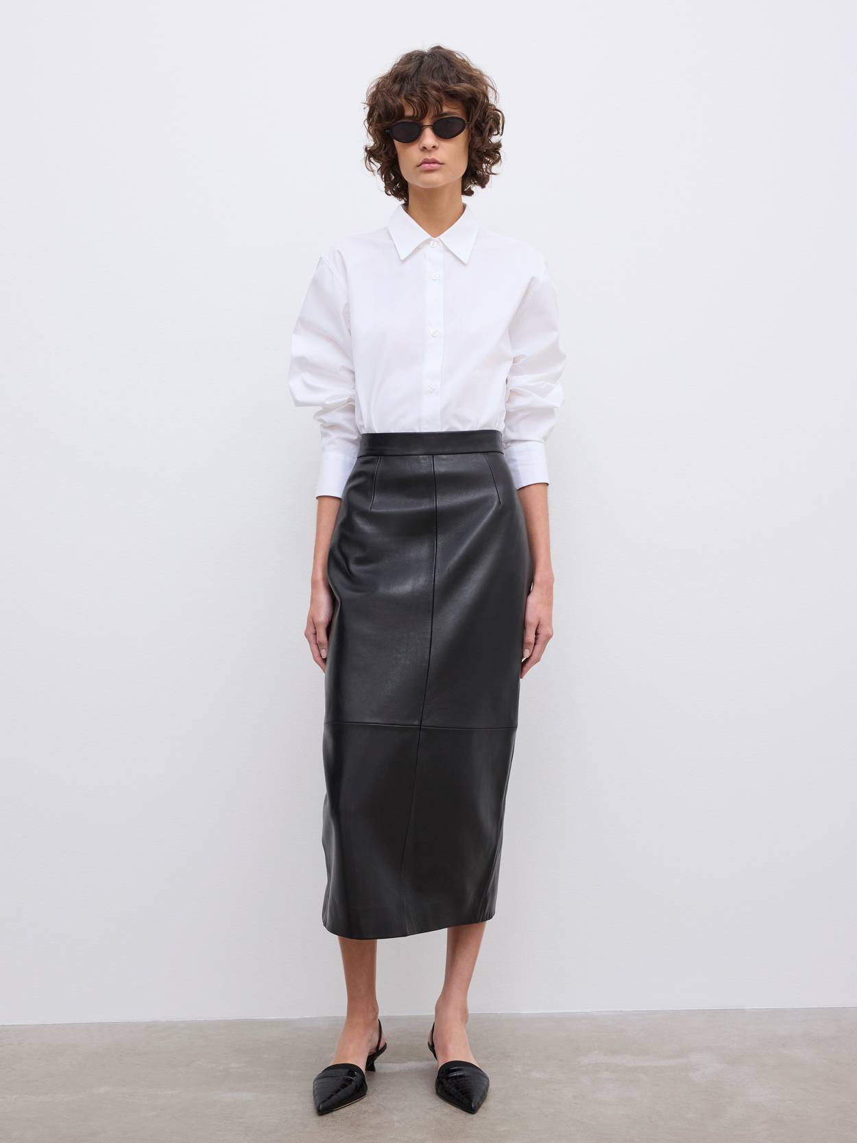 Leather Midi skirt