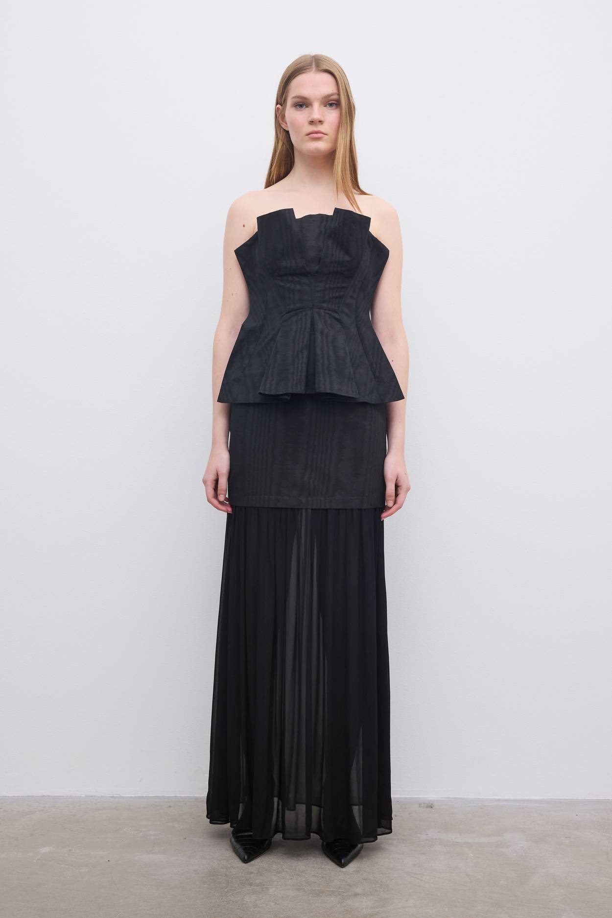 Jacquard pleated top
