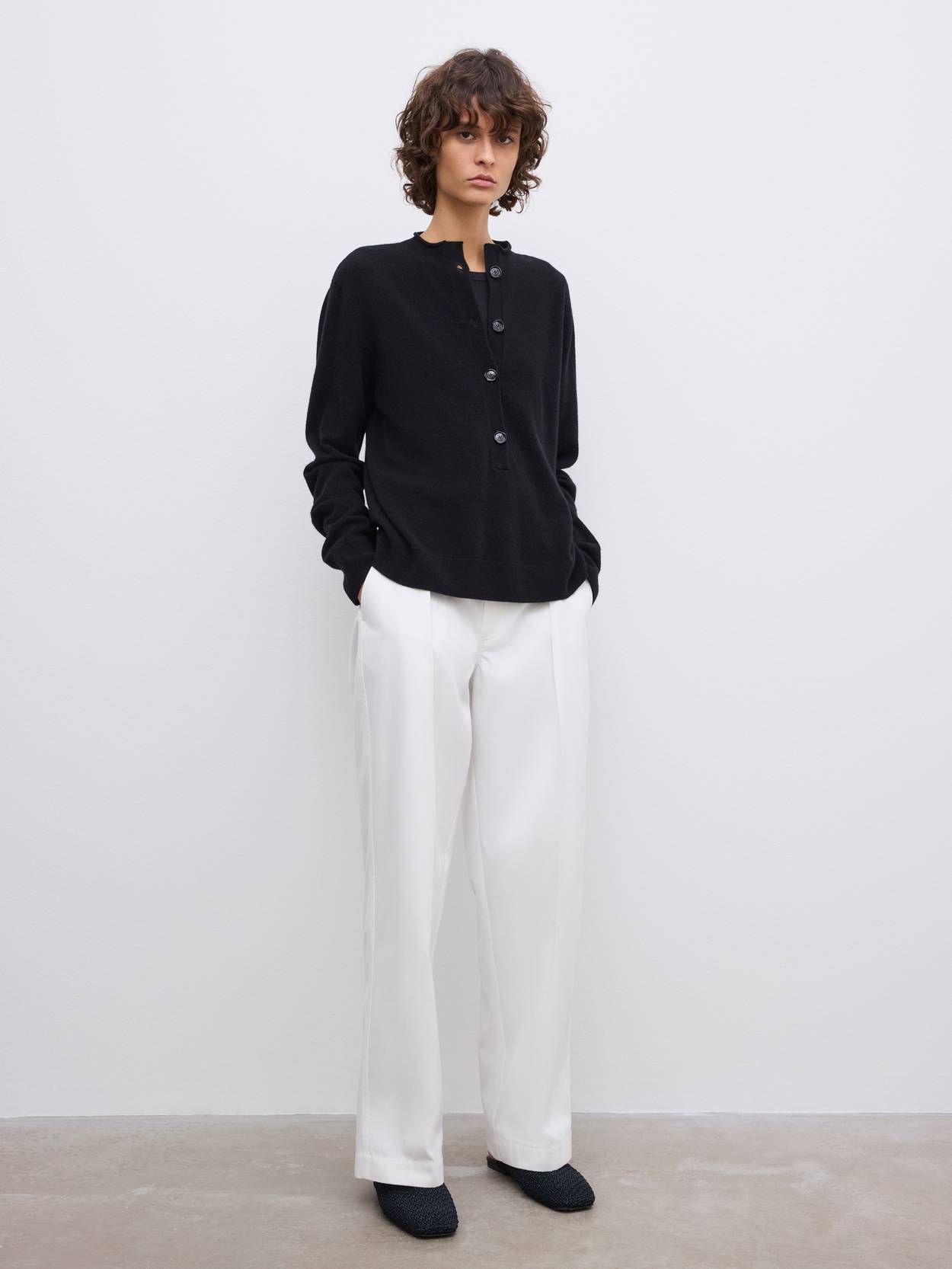 Longsleeve Polo knit cashmere blend