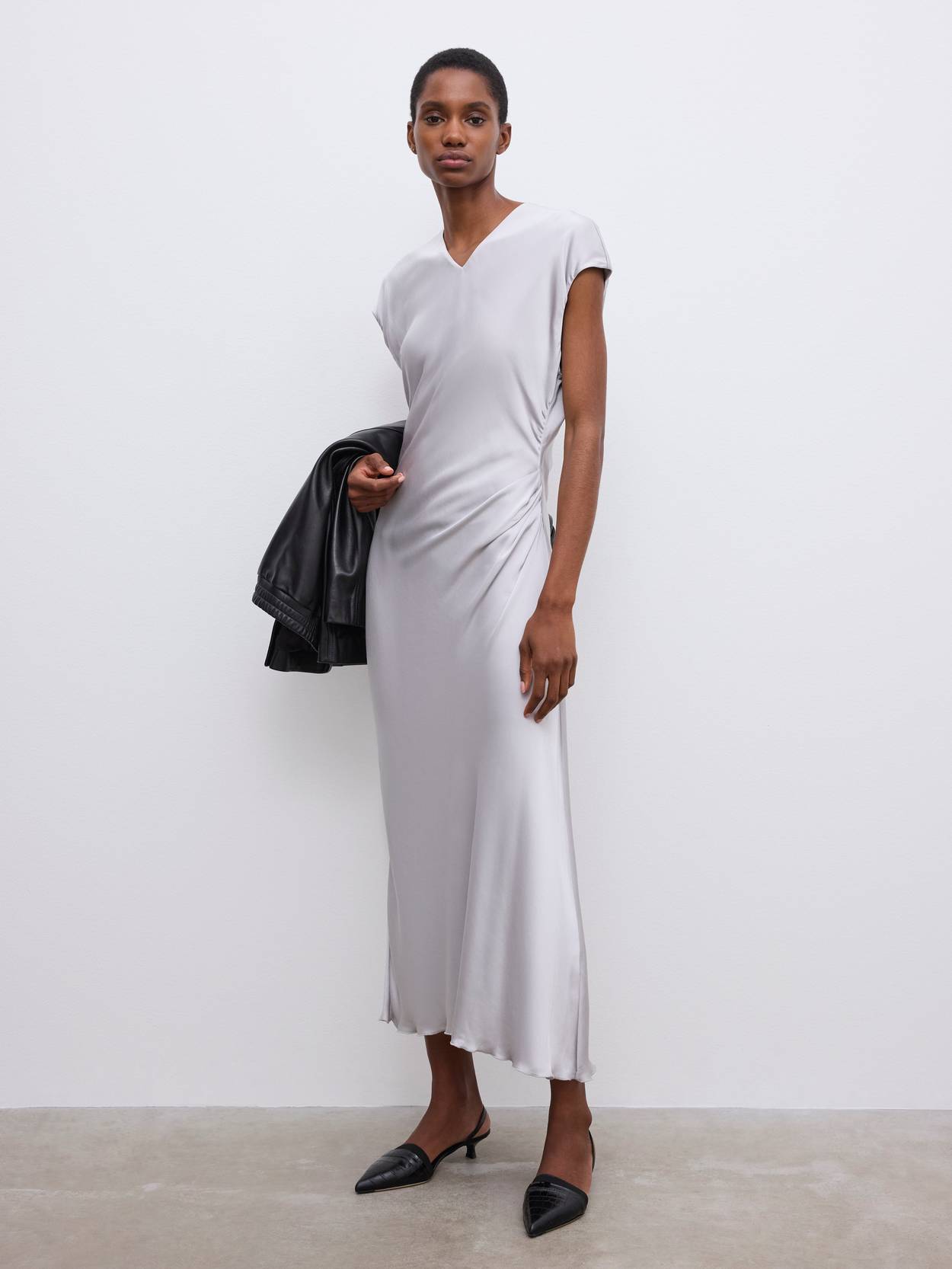 Fluid V-neck dress